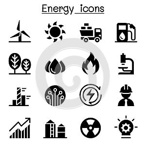 Energy industry icon set