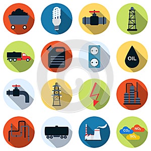 Energy industry icons collection
