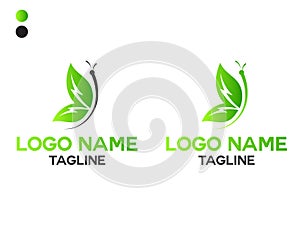 Energy leaf Butterfly logo design. Creative leaf butterfly. Butterfly vector. Natural. Unique design. Premium vector. Bird
