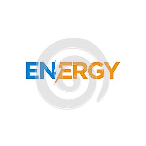 Energy logo design concept incorporated with lightning