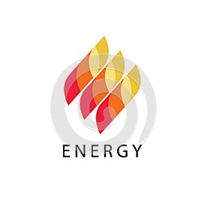 Energy logo vector, abstract fire flame brand logotype