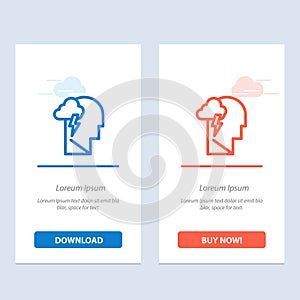 Energy, Mental, Mind, Power  Blue and Red Download and Buy Now web Widget Card Template