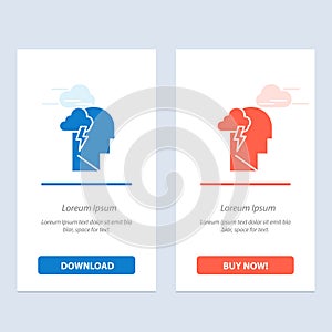 Energy, Mental, Mind, Power  Blue and Red Download and Buy Now web Widget Card Template