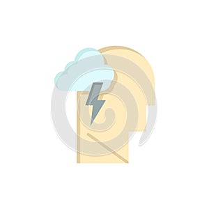 Energy, Mental, Mind, Power  Flat Color Icon. Vector icon banner Template