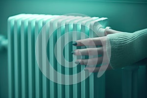 White heat interior winter cold warm temperature radiator heater home metal background energy room