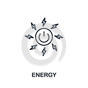 Energy outline icon. Thin line style from community icons collection. Pixel perfect simple element energy icon for web design,