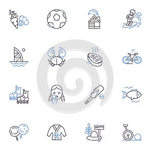 Energy line icons collection. Power, Electricity, Sustainability, Renewables, Efficiency, Wind, Solar vector and linear photo
