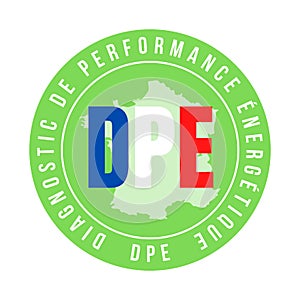 Energy performance certificate in France called DPE in French language photo
