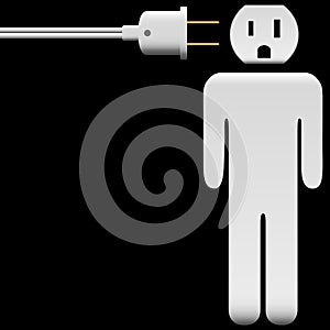 Energy Person Symbol Electric Plug Outlet Head