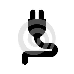 energy plug icon logo or illustration with solid stroke style vector design