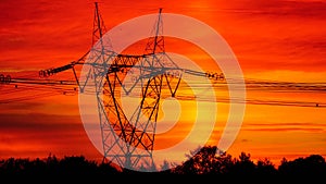 Energy posts in sunrise photo