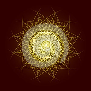 3Energy power bright burst star space explosion pattern geometrical abstract light background gold