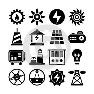 Energy and Power Icon Set Collection Vector for UI Documents Websites and Mobile Applications