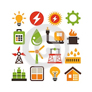 Energy and Power Icon Set Collection Vector for UI Documents Websites and Mobile Applications