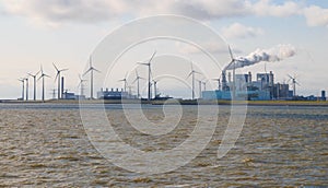 Energy production at the Eemshaven seaport in Groningen, Netherlands