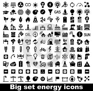 Energy and resource icon set