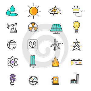 Energy and Resource Icon Set