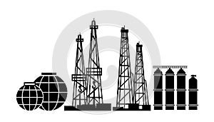 Energy Resources: Oil And Gas Rigs, extraction, fractional distillation, and storage tanks