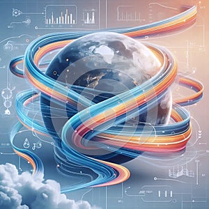 Energy Sankey diagram, Ai generated image