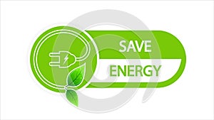 energy save Green leaf icon