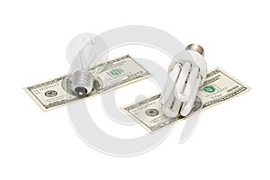 Energy save lamp vs bulb on money