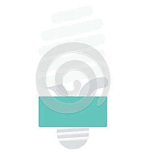 Energy Saver, Eco Light Bulb Color Isolated Vector Icon