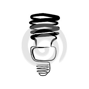 Energy saving bulb. Linear sign
