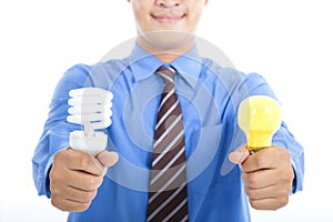 Energy saving bulb and tradition bulb