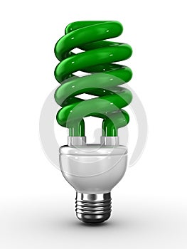 Energy saving bulb on white background