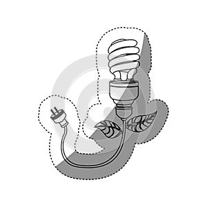 energy-saving bulbs with power cable icon