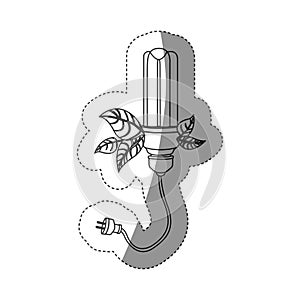 energy-saving bulbs with power cable icon