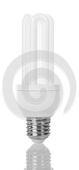 Energy-saving compact fluorescent lamp isolated on white.