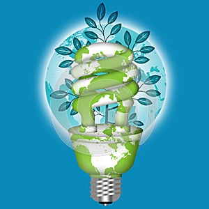 Energy Saving Eco Lightbulb with World Globe