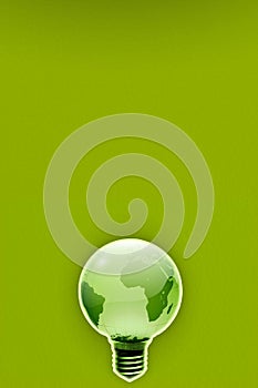 Energy saving ecologic friendly light bulb earth