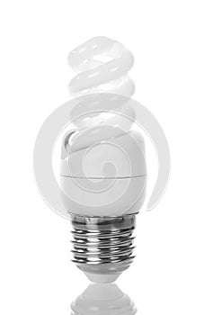 Energy-saving fluorescent lamp isolated on white.