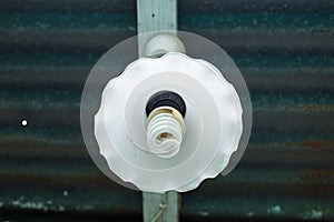 Energy saving fluorescent light bulb for home decoration.