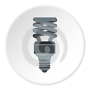 Energy saving lamp icon, flat style