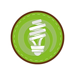 Energy saving lamp light bulb green circle