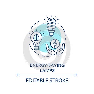 Energy saving lamp turquoise concept icon