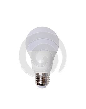 Energy saving led bulb E27 closeup isolated on white