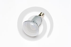Energy saving LED light with bulb E27. Image on white background