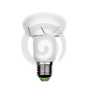 Energy saving LED light bulb lamp with e27 socket isolated on