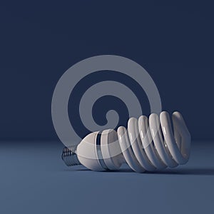 Energy saving and light bulb on blue background