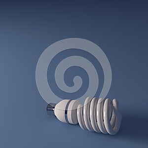 Energy saving and light bulb on blue background