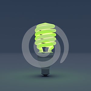 Energy saving light bulb on blue background