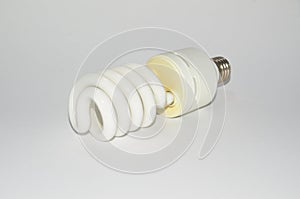 Energy saving light bulb E27  on white background