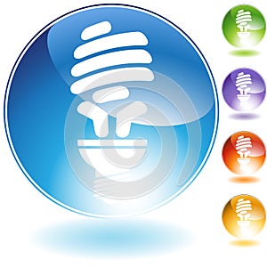 Energy Saving Lightbulb Crystal Icon