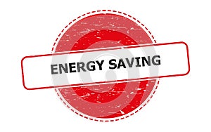 energy saving stamp on white