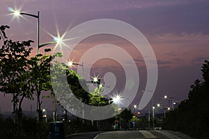 The energy-saving streetlights made by LED