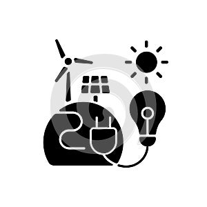 Energy sector black glyph icon